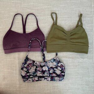 BUNDLE OF THREE Lululemon Sports Bras Sz 4
